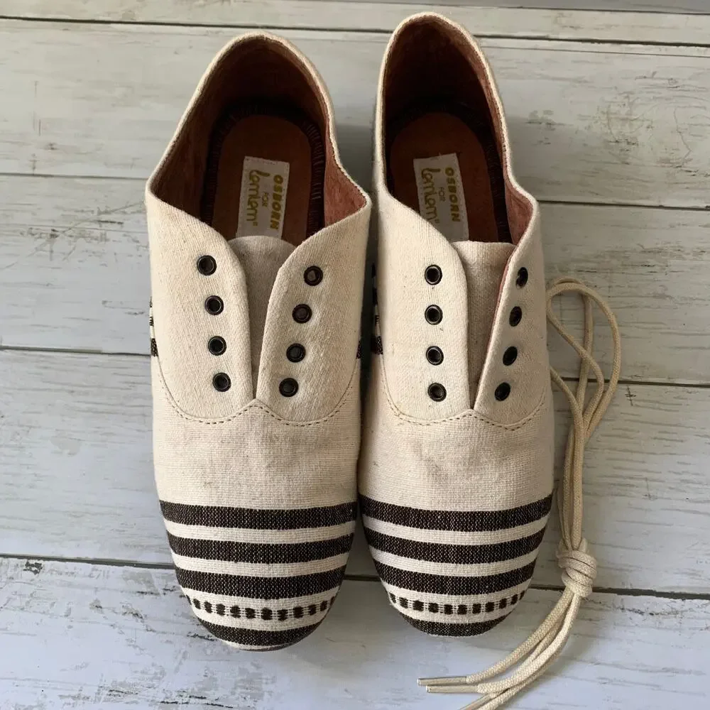 Osborn‎ for Lem Lem Casual Lace Up Shoes in Cream/Black
